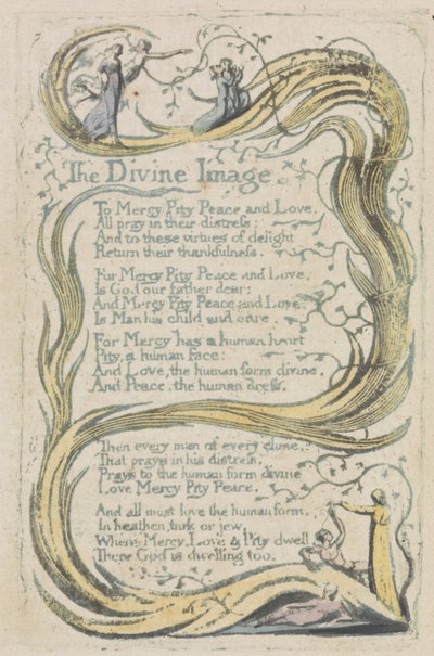 The Divine Image, plate 23 from The Songs of Innocence, 1789 by William Blake